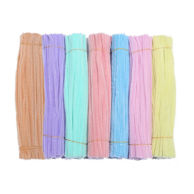 Chenille Stems Stick Cleaners Macaron Color Kindergarten Kids DIY Handmade Materials Festival Decoration Accessory 50/100pcs