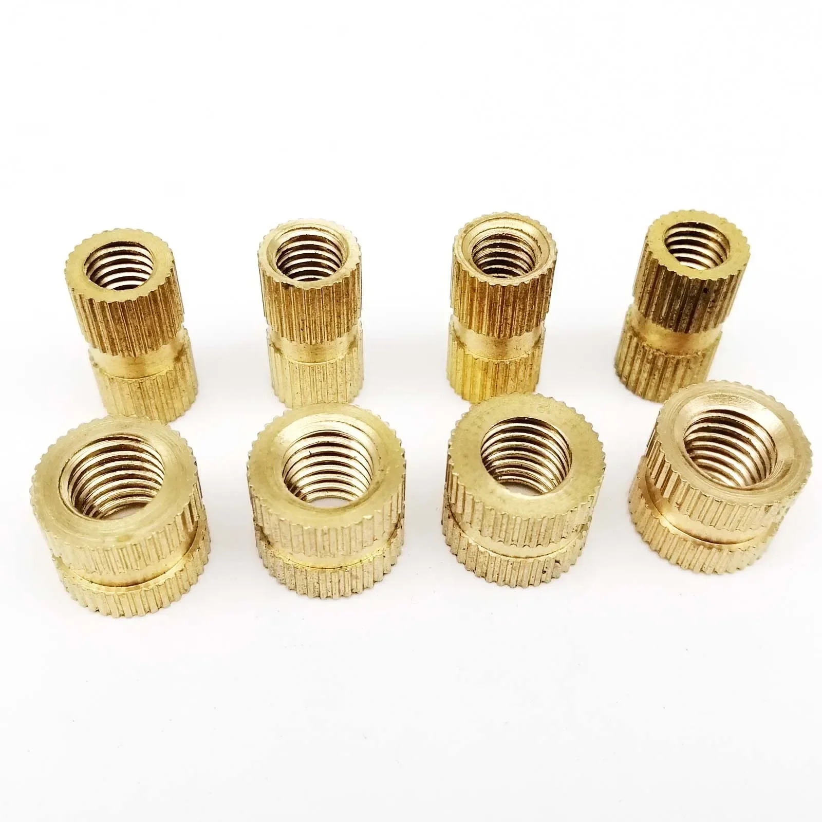 500pcs M4 M5 Solid Brass Pure Copper Metric Thread Injection Molding Knurl Insert Nut Nutsert Embedded 6mm  8mm 10mm