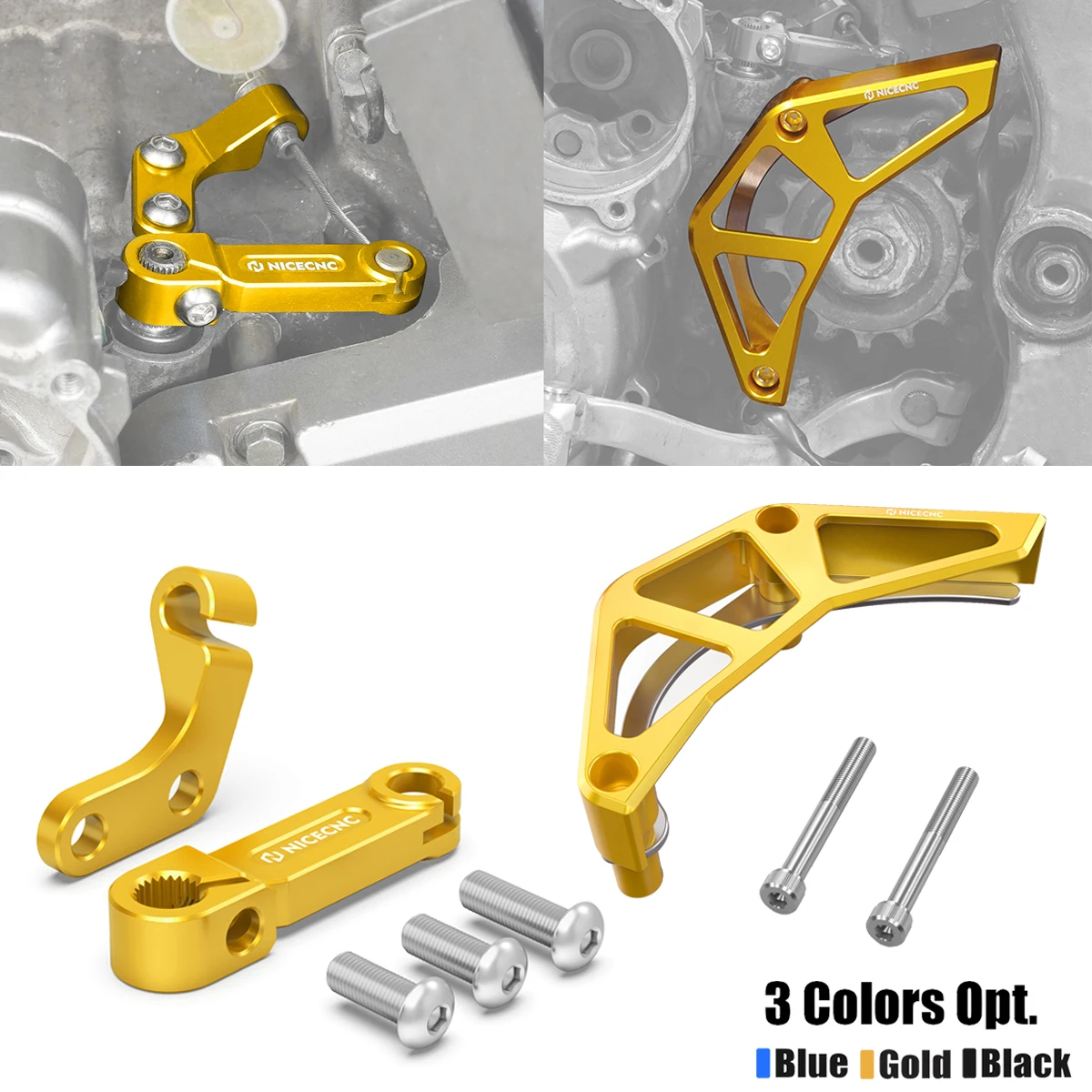 For Suzuki DR-Z 400S DR-Z 400SM DRZ400S DRZ400SM 2000-2024 Front Sprocket Guard Chain Cover & Clutch Release Arm Cable Stopper