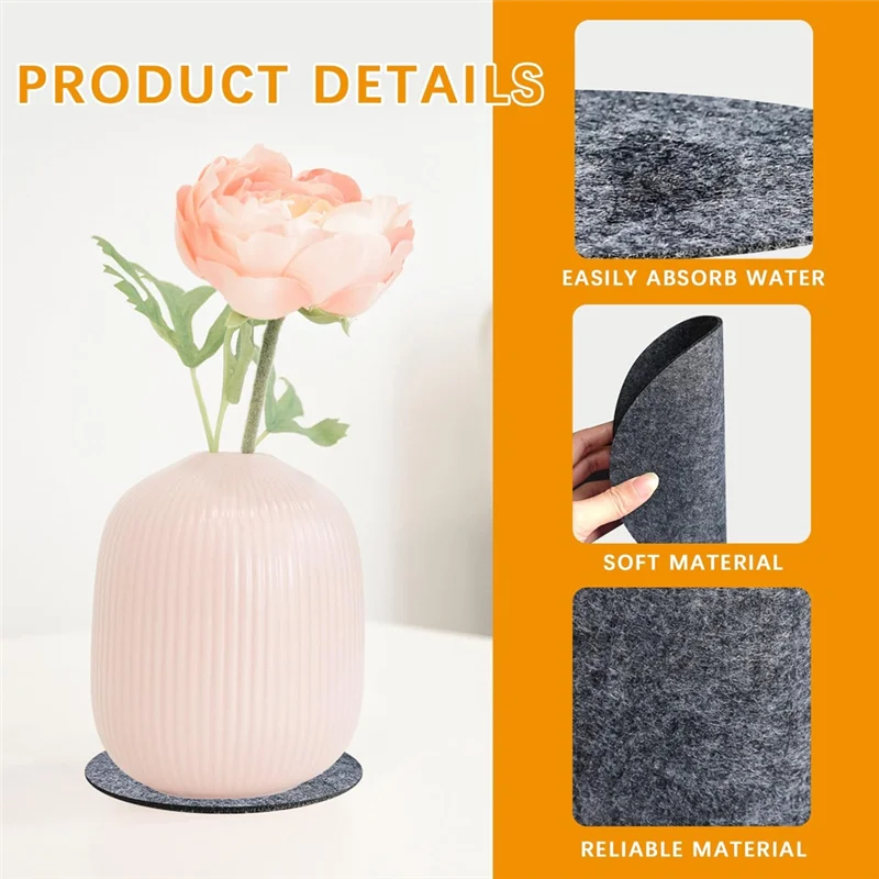 حصيرة قواعد أكواب نباتية مقاومة للماء 24 قطعة قماش دائري ماص 4/6/8/10 بوصة صحون نباتية قابلة للعكس-BAAQ