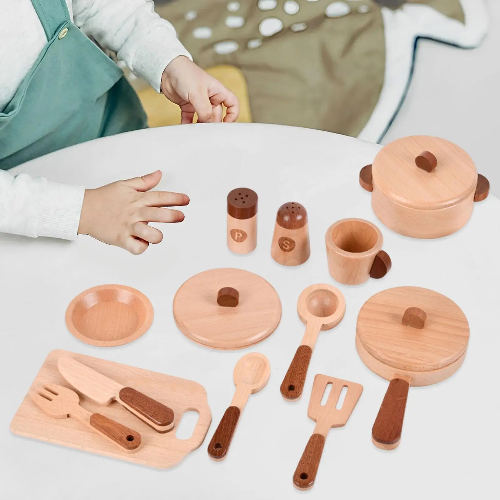 Pretend Play Cooking Set for Kids, Brinquedo Educativo Divertido, Acessórios de Cozinha, Role Play Toys, Jogo de Madeira para Meninos, 3 Anos, 4 Anos, 5 Anos, 6 Anos, 7 Anos