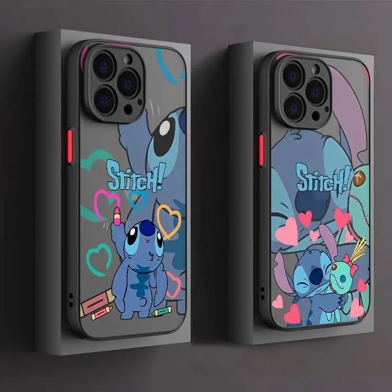 phone cases for Apple iPhone 11 16 case 8 14 12 Pro 15 7 8Plus 13 Mini XS X XR Luxury fundas Cover Disney Turo Cartoon Stitch