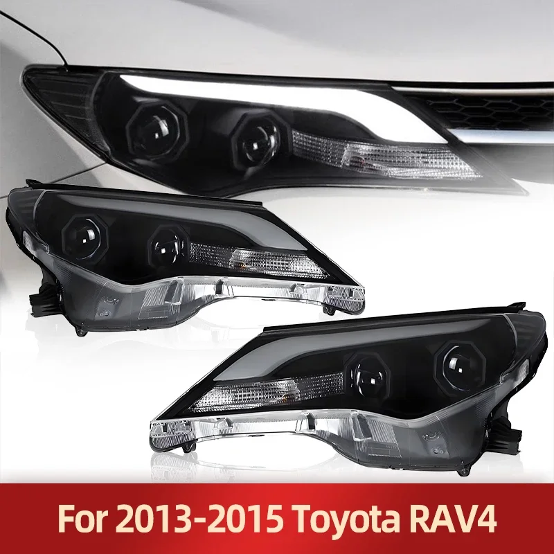 Автомобильная светодиодная фара для Toyota RAV4 XA20 XA30 XA40 XA50 2013-2015, модификация сборки световода, светодиодные дневные ходовые огни
