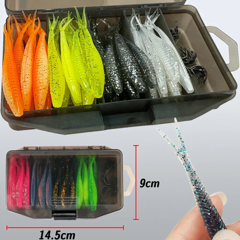 Anzuelos Offset GOBAIT Spring Lock 7cm para vinilo Cola V - imagen 5