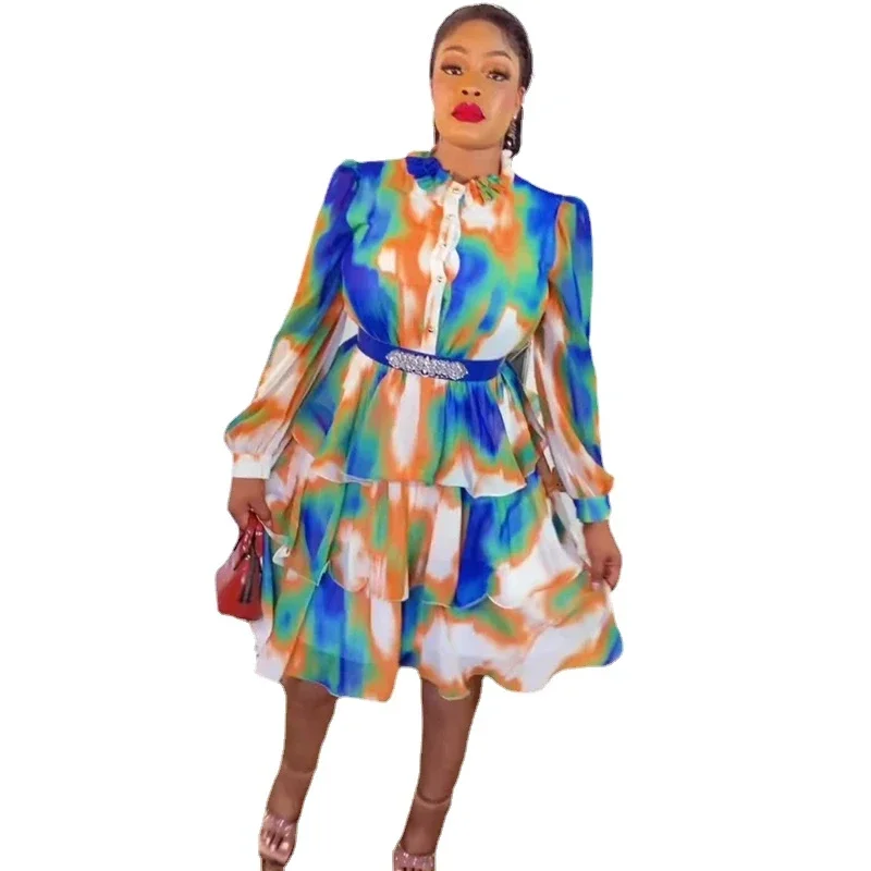 

African Print Dresses for Women Elegant Wedding Party Dress Dashiki Ankara Africa Clothing 2023 Summer Chiffon Vestidos Robe