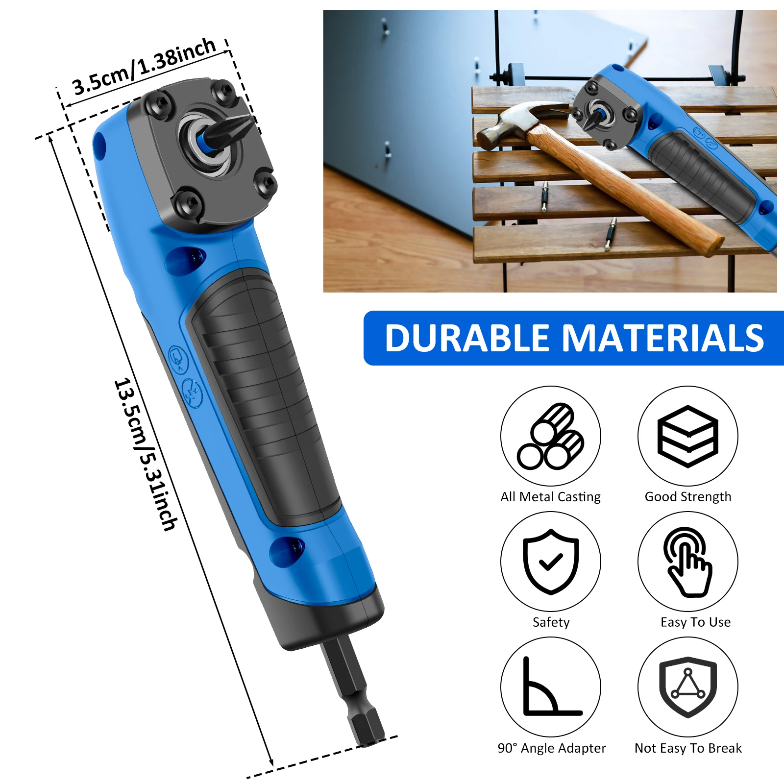 90 Degree Right Angle Screwdriver Socket Adapter Drill Bit Corner Adapter 1/4\