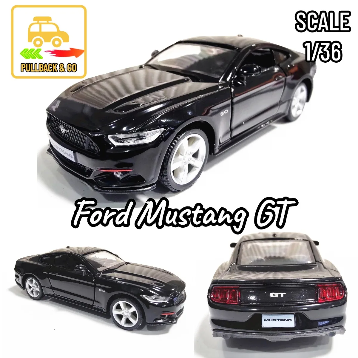 1:36 Car Model Ford Mustang Scale Metal Diecast Replica Home Office Miniature Art Vehicle Hobby Decoration Kid Boy Toy