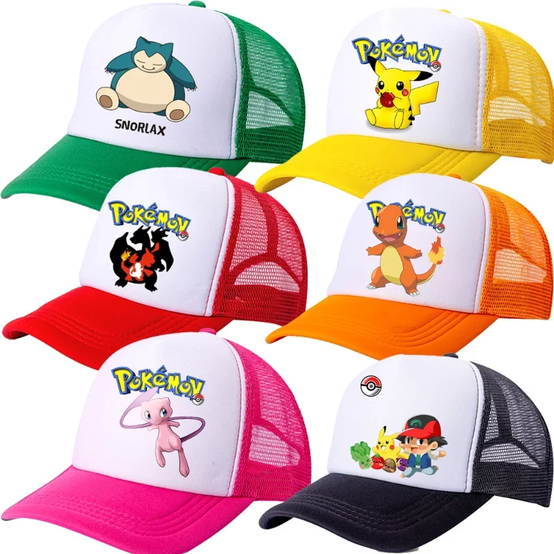 Pokemon Pikachu Baseball Cap Girls Women Hip Hop Mom Hat Adult Lover Summer Sunhat Parent-child Outdoor Sport Shade Caps Gifts