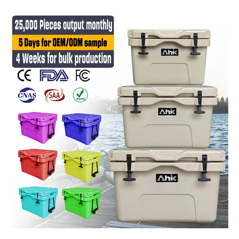Custom Factory Direct 25L Insulated PE Food Grade Cooler Drink Ice Chest Box For BBQ Outdoor Activities For Wine Cans Cooler