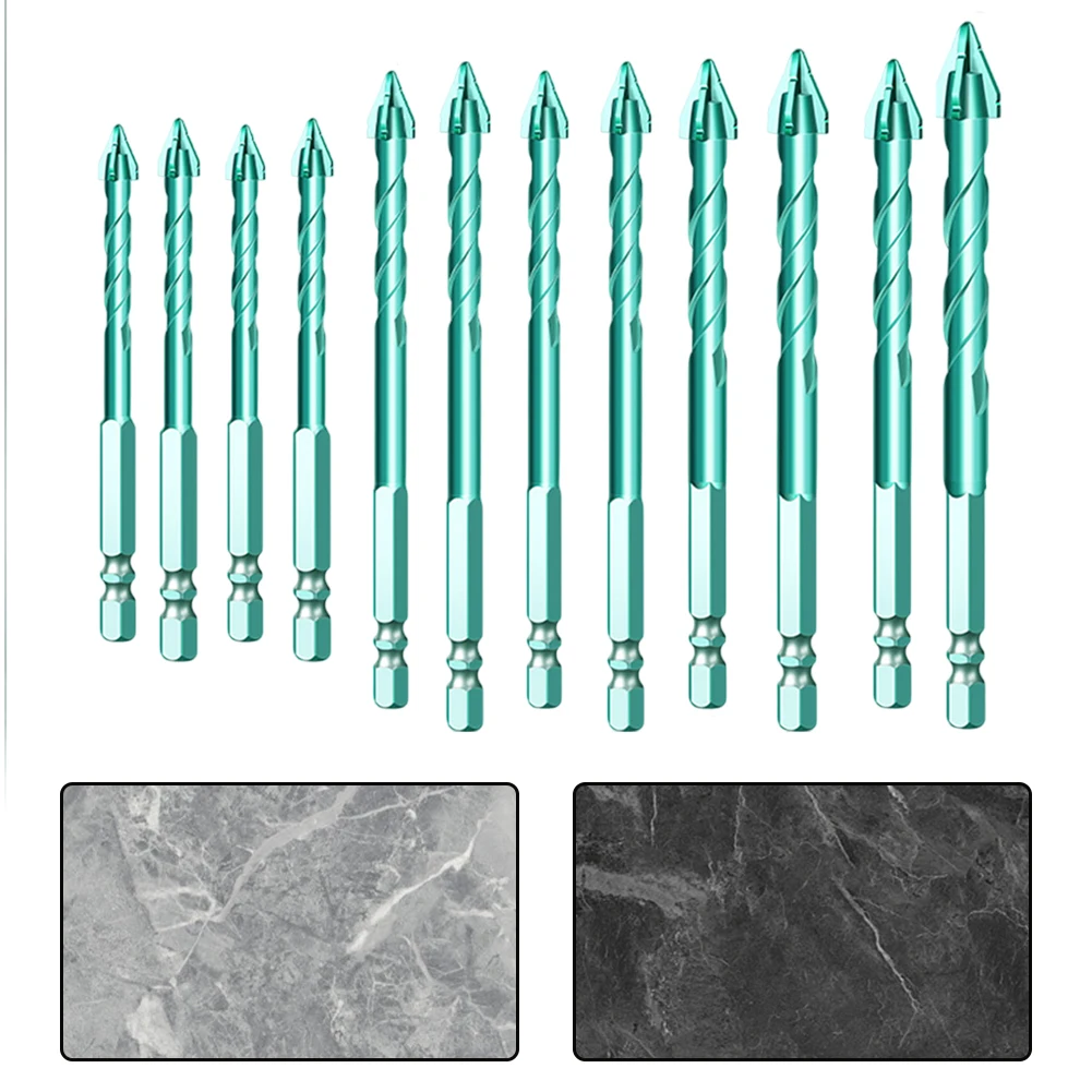 

6pcs Eccentric Drill Bits for Drilling Tile and Concrete Design with Carbide Material for Enhanced Performance
