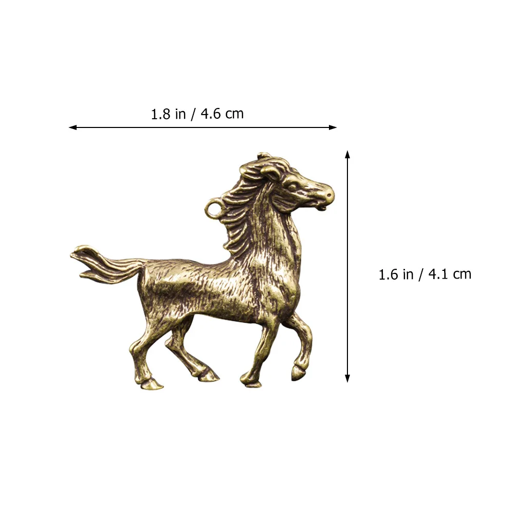 

2Pcs Chinese Style Brass Horse Pendant Necklace Jewelry Long-Lasting Colorful Accessory for Women Wedding Party DIY Ornament