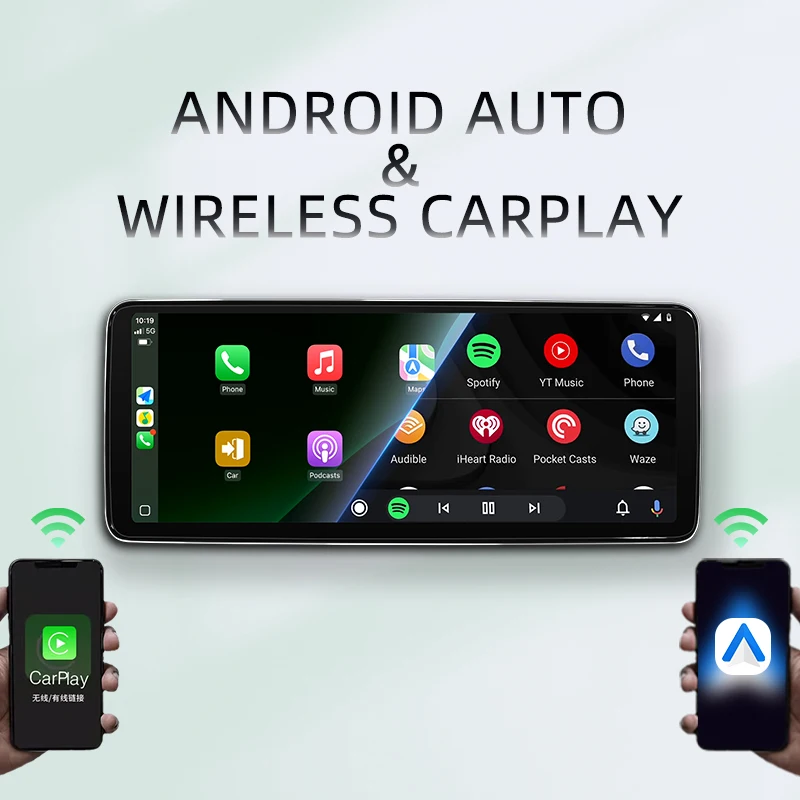 12.3 polegadas universal android navegação multimídia vídeo rádio player 2400x900p 2k tela sem fio carplay 360 câmera de ré