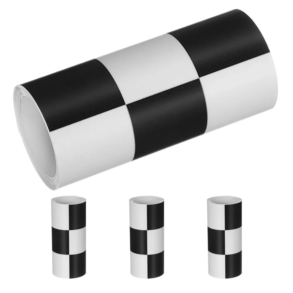 4 Rolls Self Adhesive Waterproof Wallpaper Black White Checkered Design Seamless Peel and Stick Wall Border for Bathroom Mirror