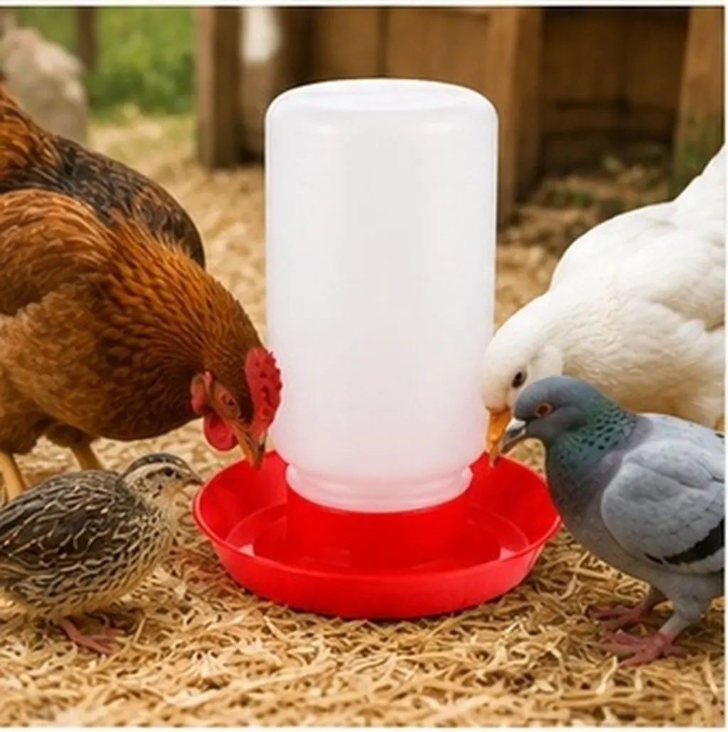 Bird Drinker Automatic Poultry Waterer Compact Odorless Resistant to Pressure Fall Heat Cold Free Standing for Chicken Farm Use