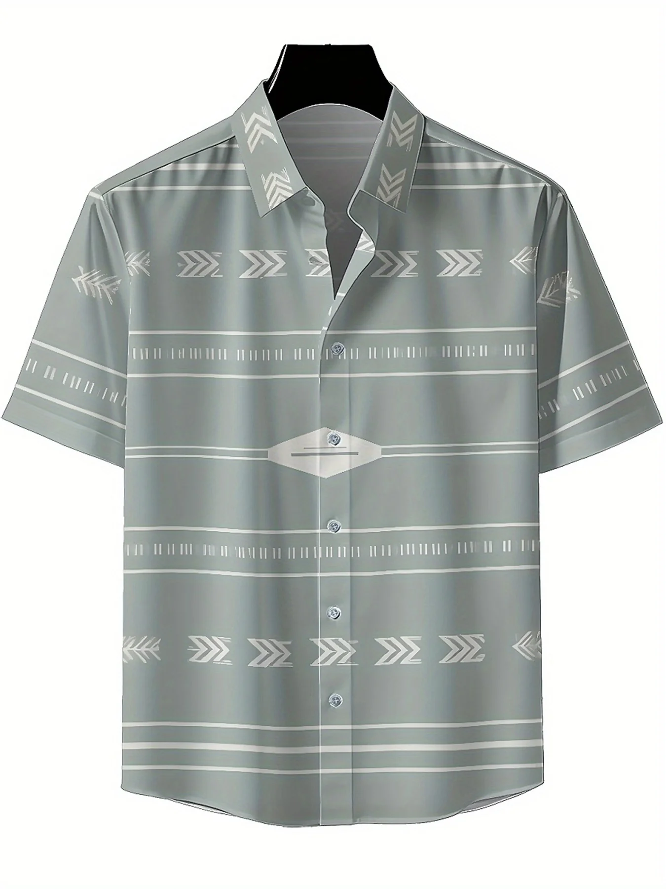 Men's Plus Size Hawaiian Shirts Simple Geometry Pattern,New in Summer Fashion Tops,Hip Hop Rock Streetwear