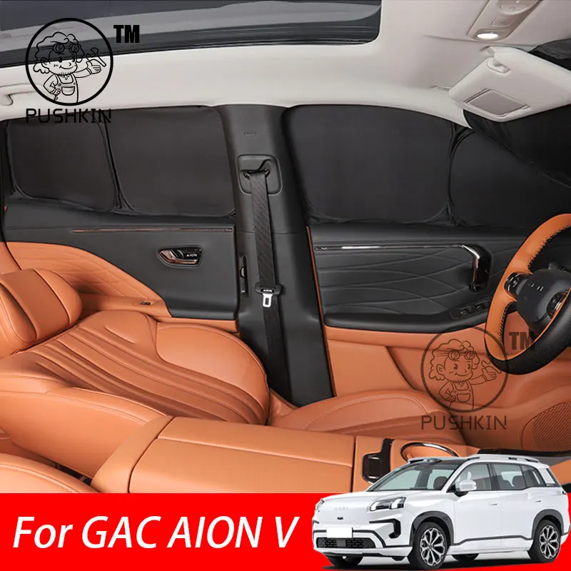 

For GAC AION V 2025 2026 Full Black Car Sunshade Side Window Privacy Curtains Front Rear Sunscreen Heat Insulation Sunshield