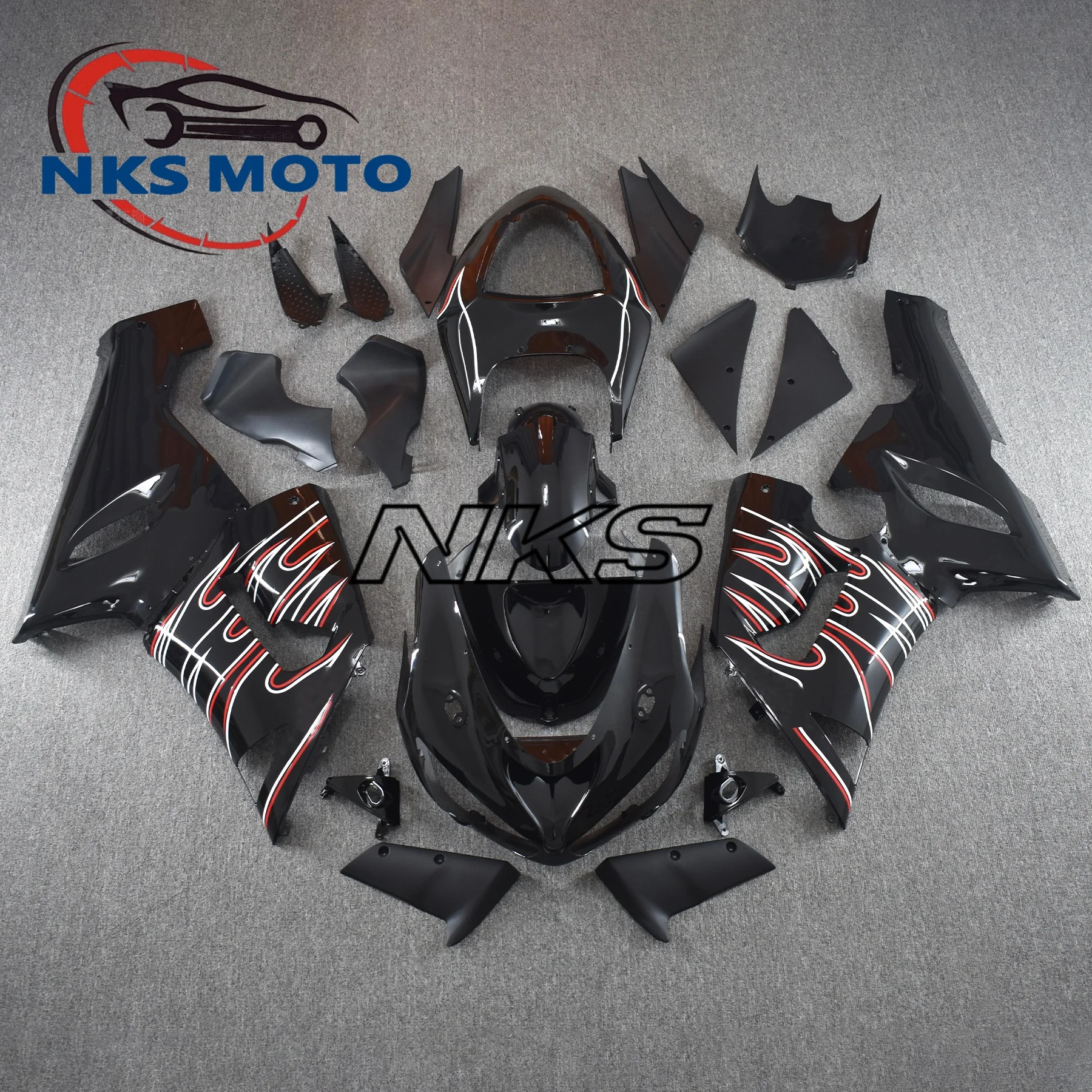 Green floral red KRT print line design Motorcycle For ZX6R 636 2005 2006 ZX 6R Full Fairing Kit Bodywork Cowling 6