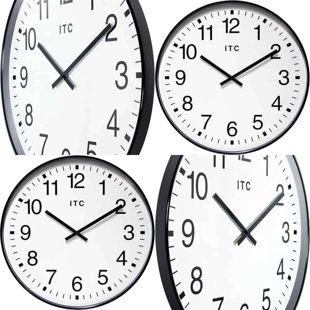 

Silent 19 Battery-Powered Round Clock for Offices, Classrooms, and Schools in Black