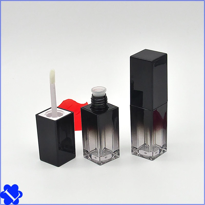 5ml black square shape empty lip tube brush lip oil gloss/honey/balm honey oil cosmetic booster salve make up packing