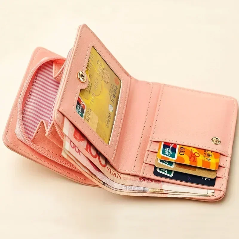 المرأة لطيف القط المحفظة الصغيرة سستة فتاة المحفظة العلامة التجارية تصميم بولي Leather جلد المرأة محفظة نسائية للعملات المعدنية الإناث محفظة حمل بطاقات Billetera
