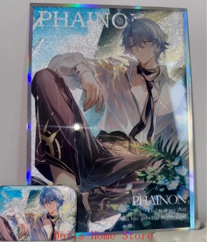 

Периферийные устройства аниме Honkai: Star Rail Phainon, двойной значок со вспышкой, акриловая цветная бумага, мультяшная подпись, карта, украшение для рабочего стола