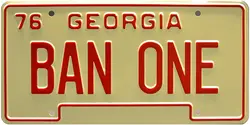 Celebrity Machines Smokey and The Bandit | BAN ONE | Metal  License Plate