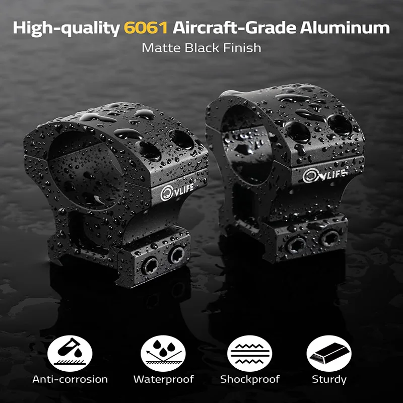 CVLIFE 1 Inch Precision Scope Rings 2 Pieces Tactical Scope Mount with Installation Wrench for Picatinny & Dovetail Rails