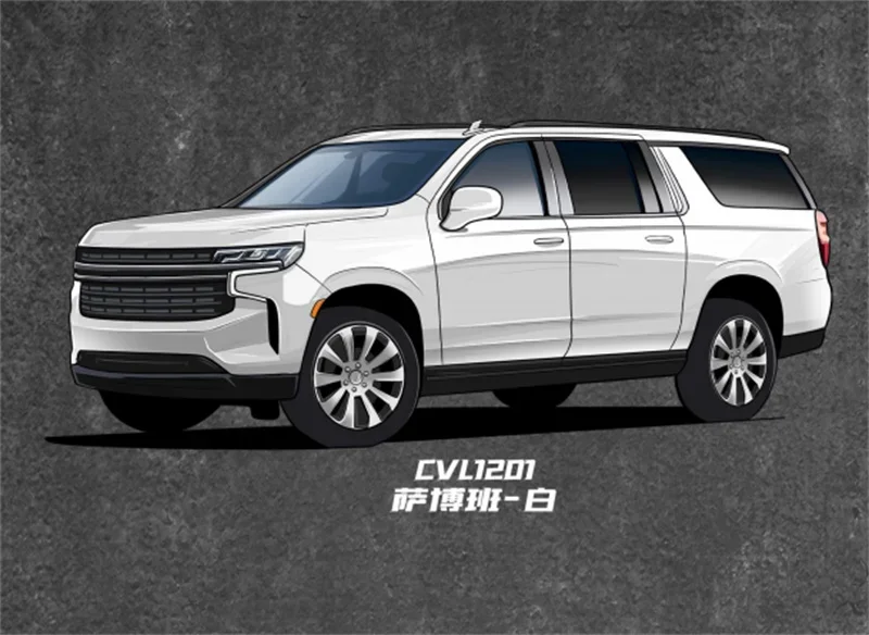 

Модели литых автомобилей MASDI 1:64 Suburban белого цвета