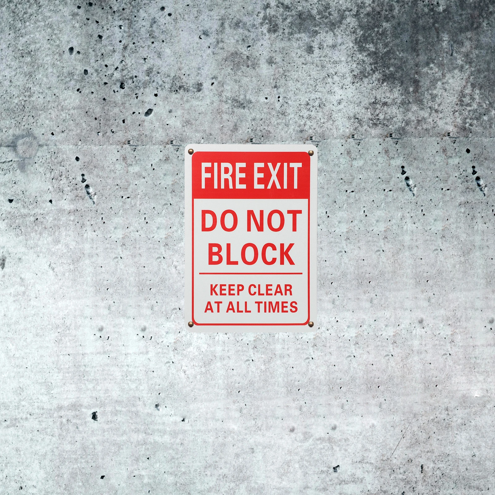 Fire Exit Sign Aluminum Alloy Safety Sign Emergency Exit Tag Do Not Block Door Visible Wall Mounted Universal