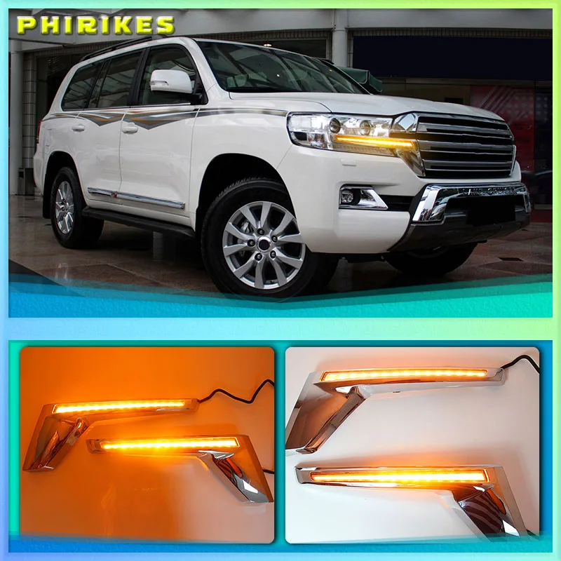 

Car Led Signal Light Fit For Land Cruiser Prado LC200 2016 2018 2019 Yellow Turn Signal LED Mirror Indicator Chrome