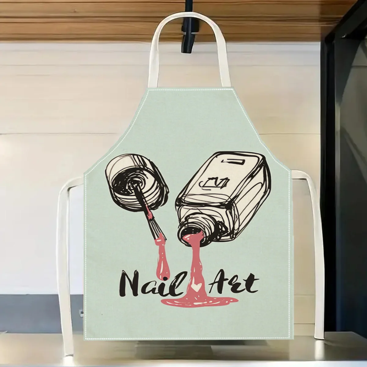 1pc Nail Art Polish Bottle Apron Manicure Salon Worker Gift Beauty Spa Cooking Bib for Women Girls Home Professional Use