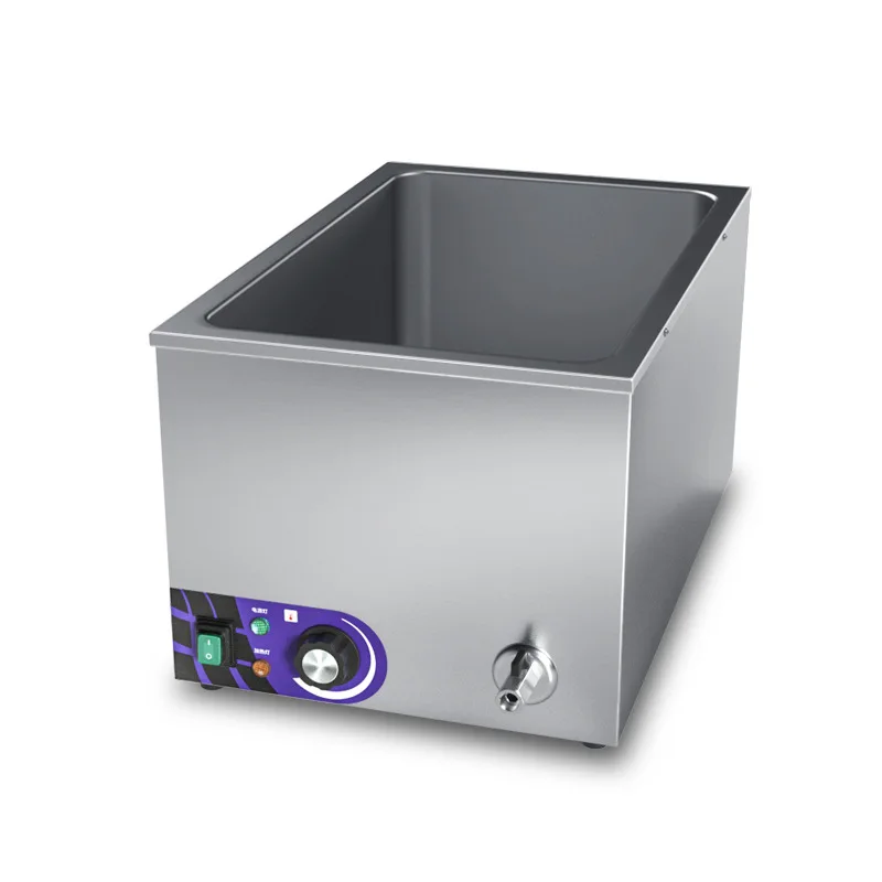Stainless Steel Commercial Soup Warmer Rectangular Countertop Buffet Food Heat Preservation Table