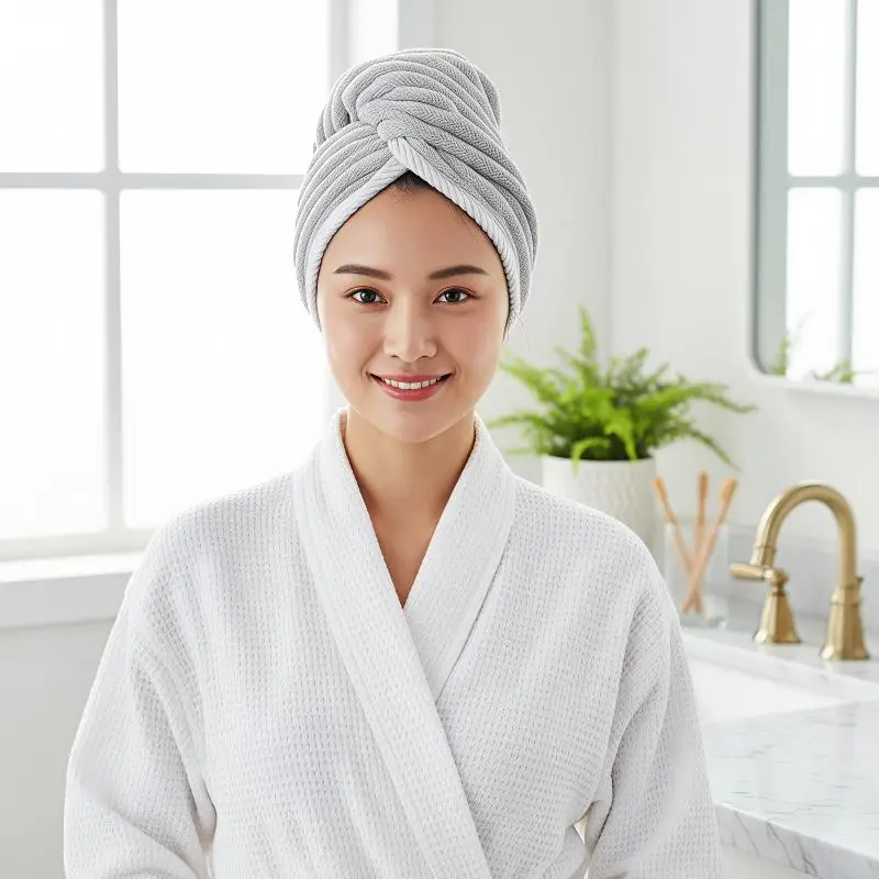Thickened Dry Hair Cap for Women Super Absorbent Quick Dry Hair Turban Lightweight Portable for Travel Hotel Shower Use