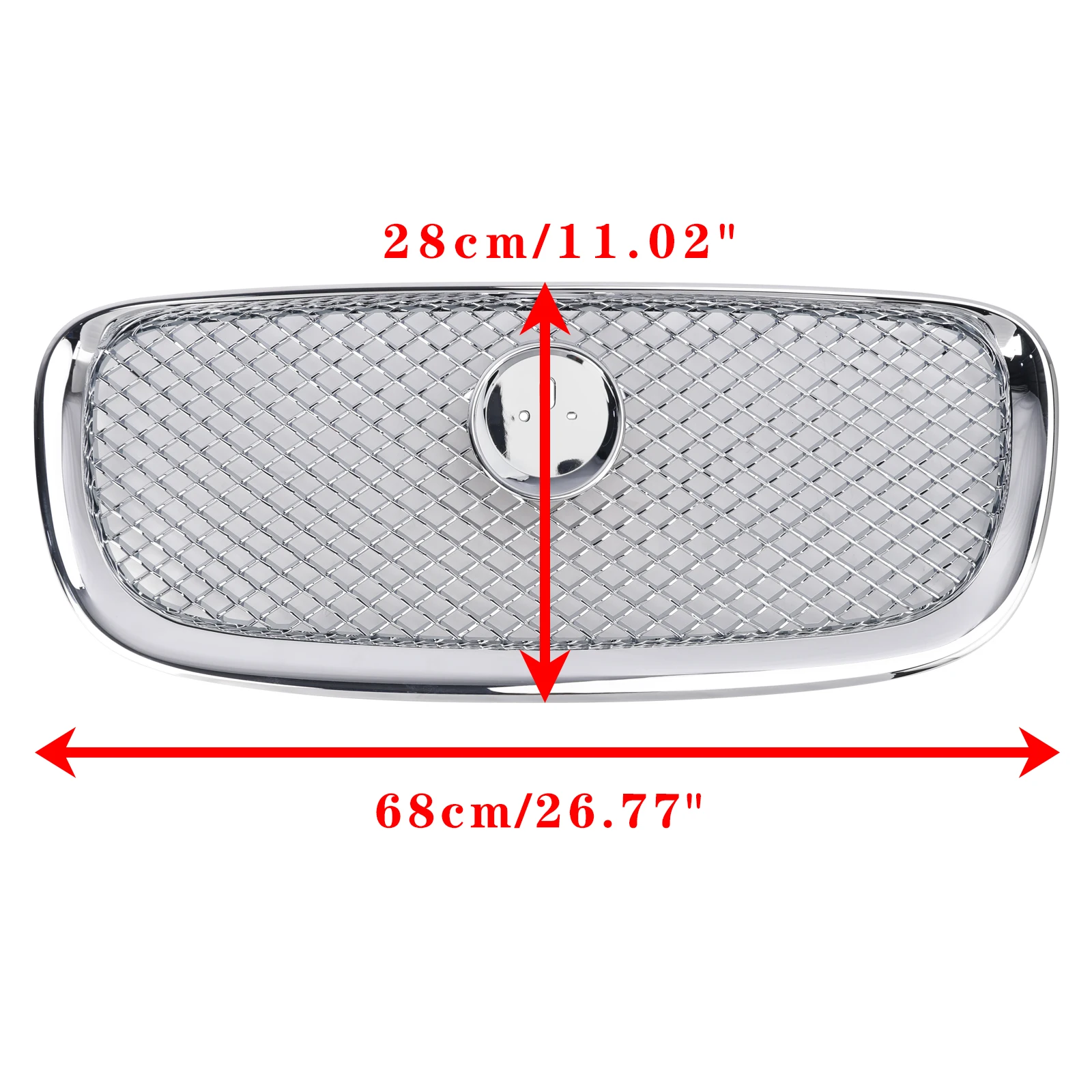 XF-R Style Front Bumper Grill Grille For Jaguar XF 2012 2013 2014 2015 Chrome