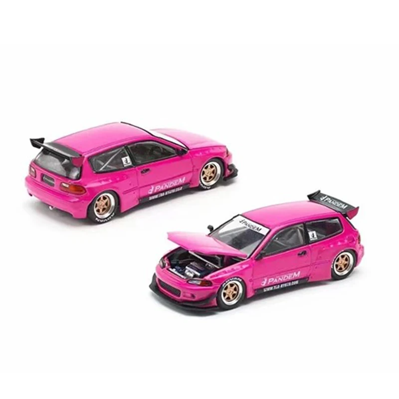 البوب سباق 1:64 Pandem CIVIC EG6 MK5 الوردي بليستر بطاقة دييكاست ديوراما لعبة مجسمة للسيارة