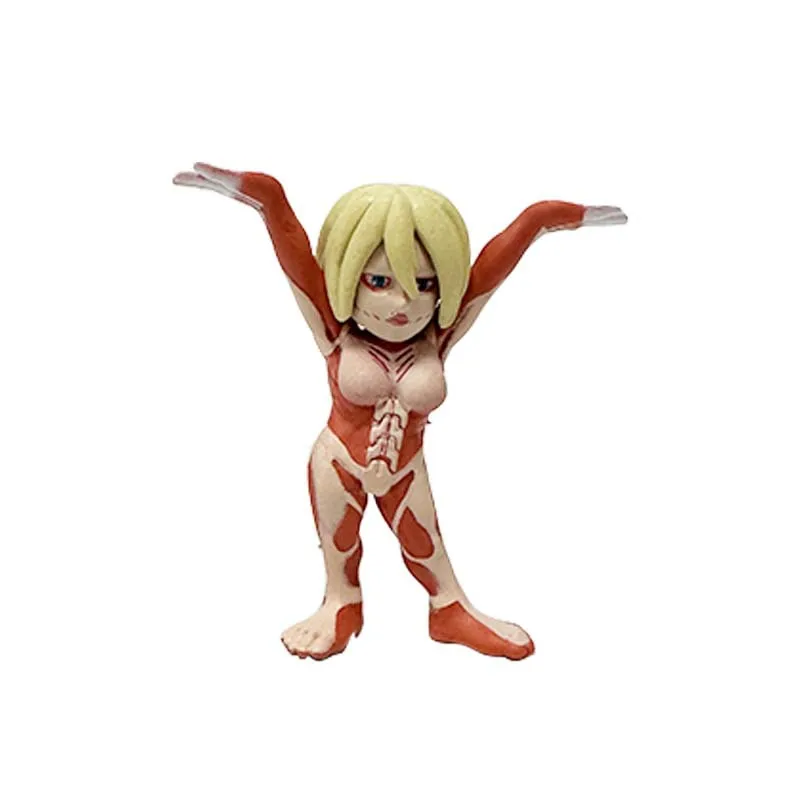 6cm Attack on Titan Anime Figure Eren Jaeger Action Figure 5Pcs Collection Model Room Decoration Kids Christmas Gift Toys