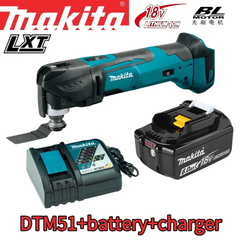 Makita DTM51 draadloze slijpmachine, kantensnijmachine, borstelloze groefmachine, elektrische schop, Makita 18V batterij