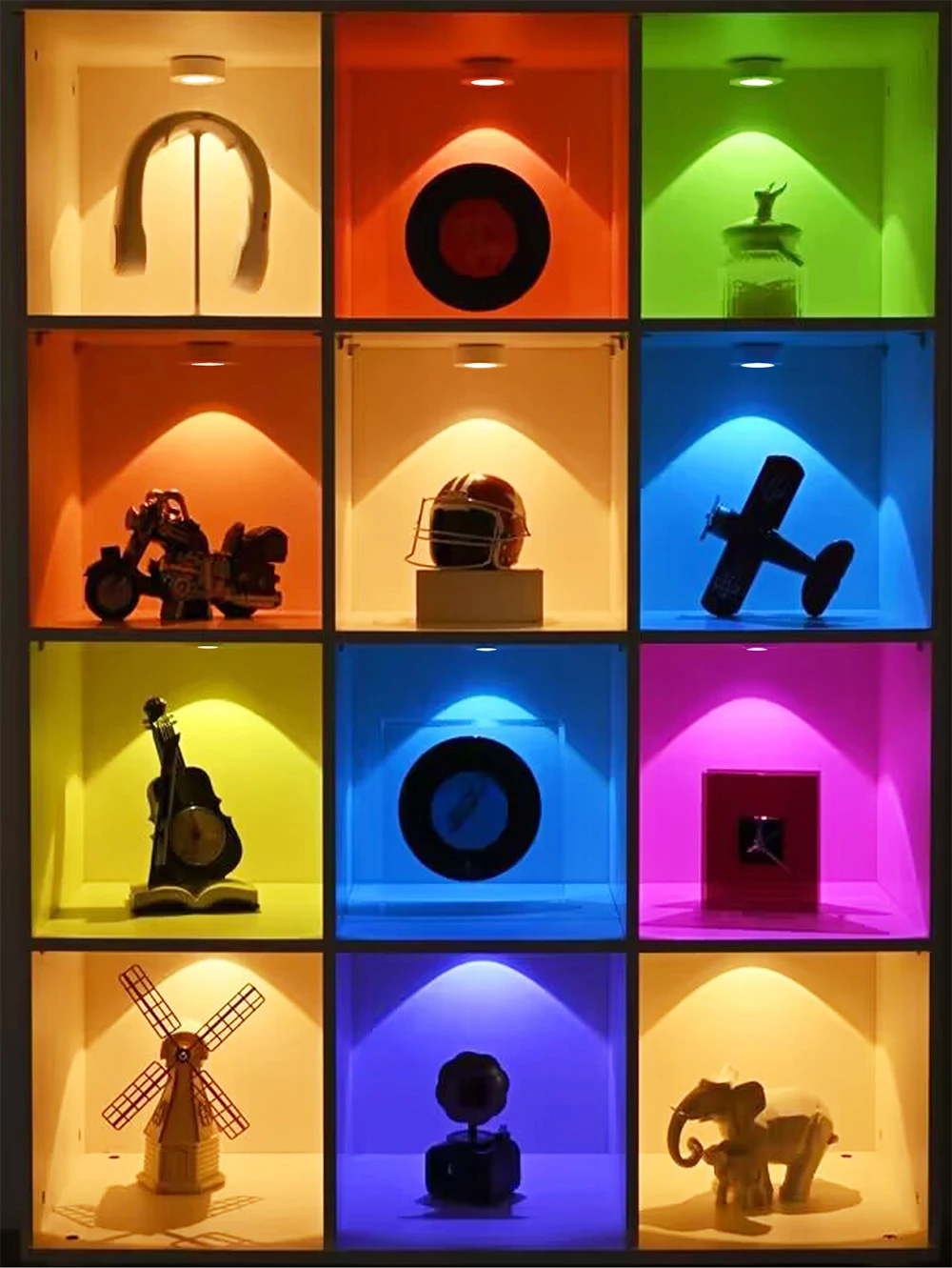 3/6 PCS LED Puck Light RGB 16 Colors Dimmable Under Cabinet Light USB Rechargeable Wine Cabinet Light with Remote Control