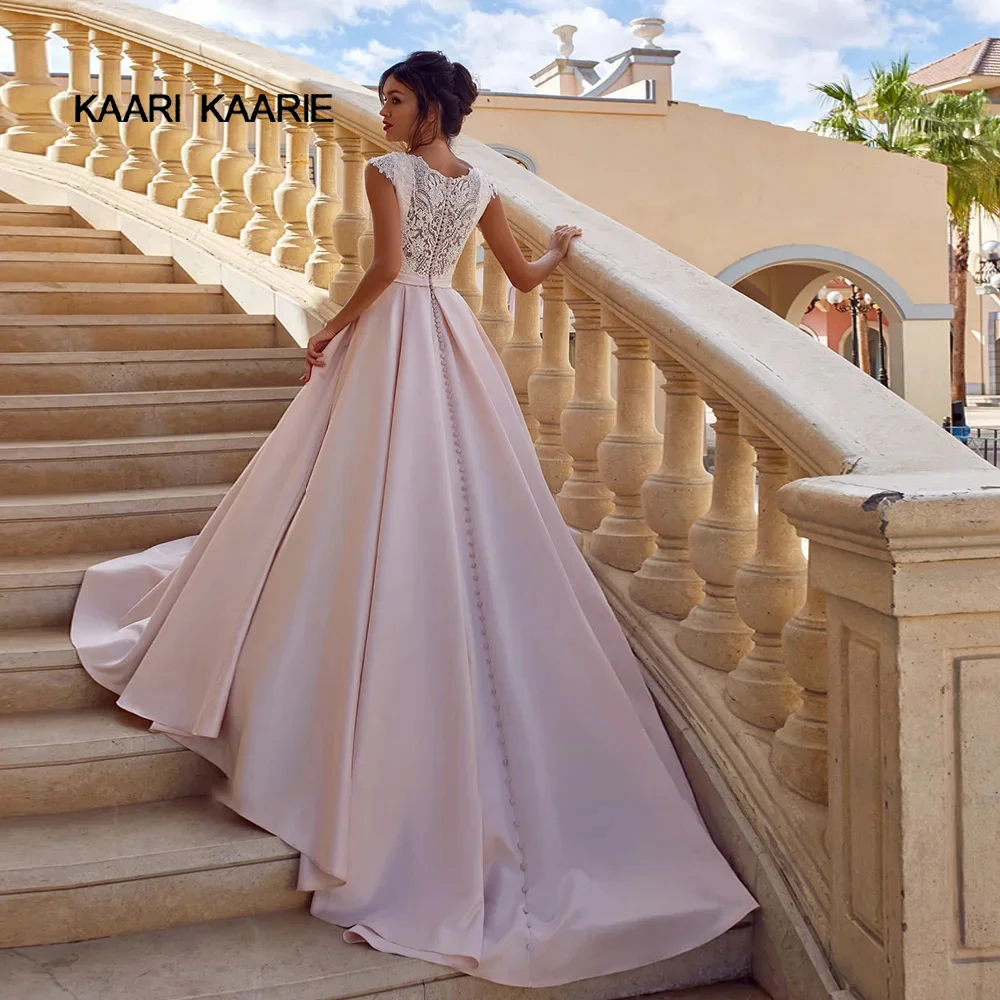 Oversize Wedding Dress ForKAARI KAARIE Big Woman Sleeveless A-Line Satin Elegant Bridal Gowns One Shoulder Robe De Mariée