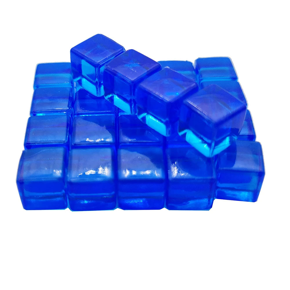 

50Pcs/set 8mm Transparent blue Cubes With Right Angle Sieve For Puzzle Board Games