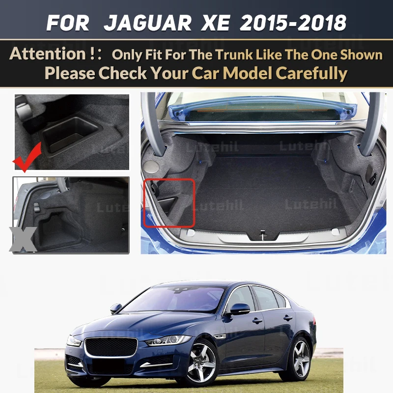 Für Jaguar xe 2015 2016 2017 2018 Auto Voll abdeckung Kofferraum matte Lutehil Auto Kofferraum abdeckung Pad Cargo Liner Innen zubehör