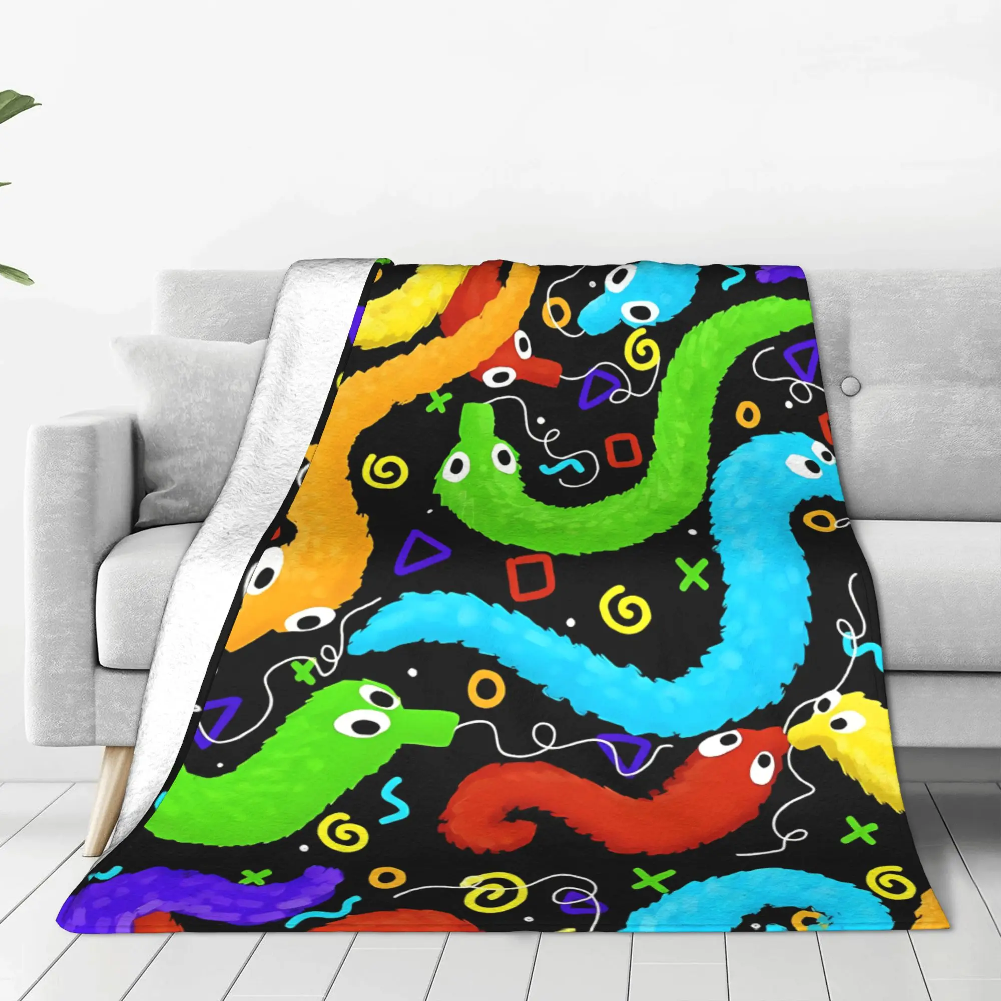 1PC Arcade Worms Worm On A String Home Room Decorations Winter Blankets For Adults Bedding Home Interior Sofa Knee