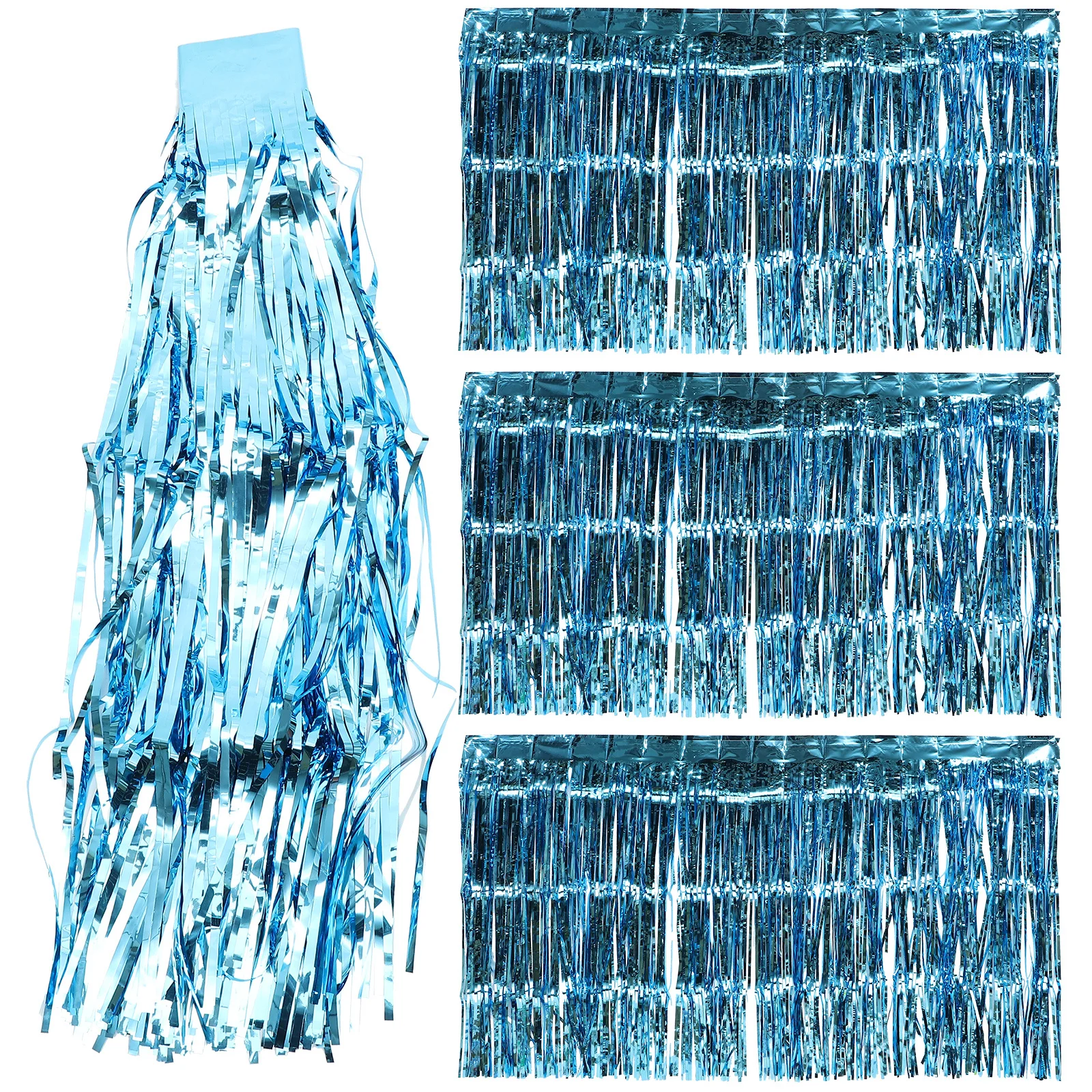 

4Pcs Fringe Tinsel Table Skirts Carnival Party Decor Background Curtain Tassel Hanging Garland Festive Celebration
