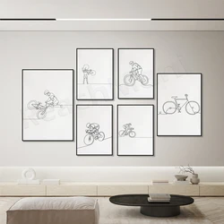 Cyclist line art, bmx lines, minimalist cyclist wall, mountain bike print, extreme sports printable, bike poster, fitness athlet