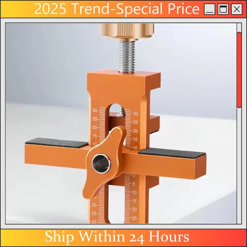 

The New Woodworking Cabinet Door Installation Jig,Cabinet Closet Door Quick Positioning Tool, Aluminum Adjustable Clamping