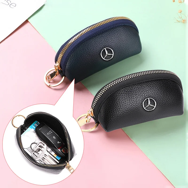 Mini Key Storage Zipper Bag Wallet Coin Purse Card Holder Bag For Mercedes Benz A B C S Class GLA CLA GLC W176 W221 W204 W205