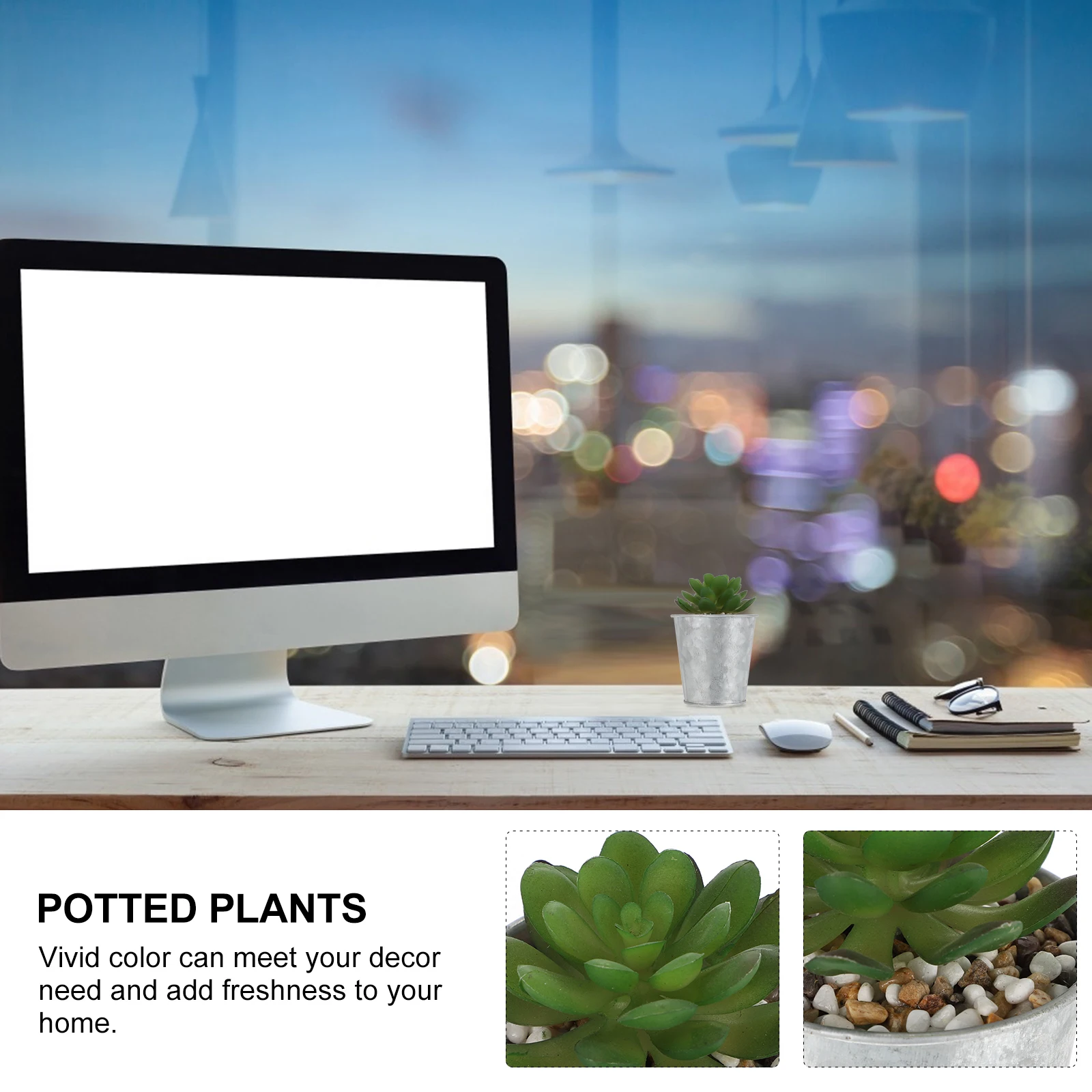 

Artificial Plants Plastic Vivid Bonsai Adornment Lifelike False Plant Decor for Indoor Outdoor Potted Flowerpot