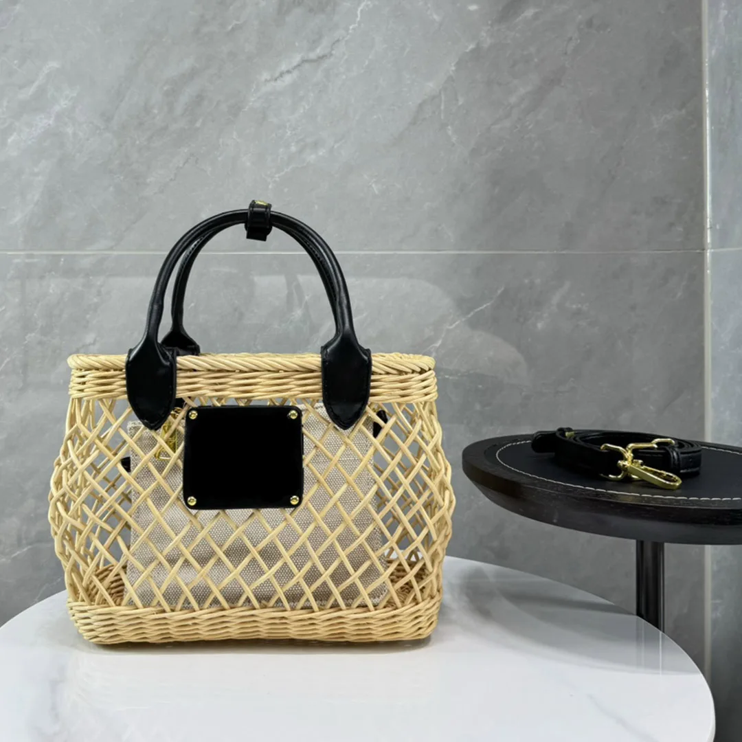 Luxury Handmade Rattan Bag for Women Fashion Hollow Out 2024 New Female Summer Vocation Beach Top-handle Bags Girls Purse