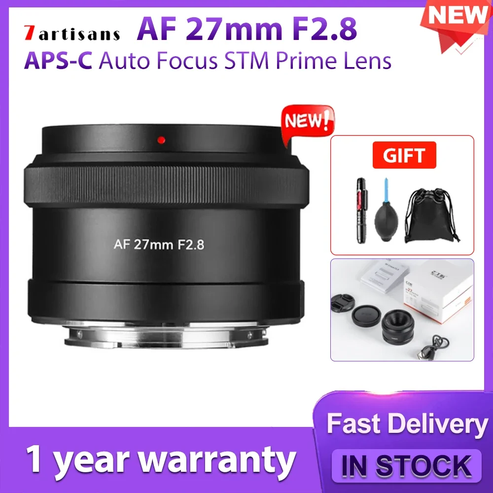 7artisans-lente De Enfoque Automatico STM Prime AF F2.8 APS-C, 27mm, Para Camaras so Ny E-mount Sin Espejo, A6400, A6500, NEX-3N