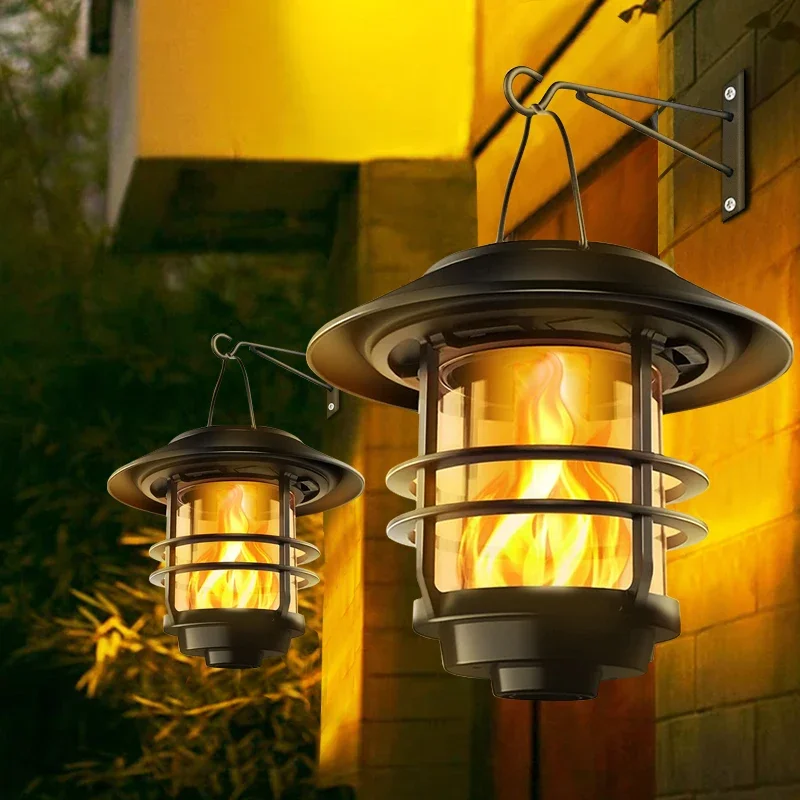 

Солнечный настенный светильник, садовый подвесной солнечный фонарь, пламя света для водонепроницаемого внутреннего освещения, уличный фонарь, балкон, крыльцо, декор двора